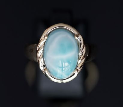 RING in silver gilt (vermeil) 925/°° centered...
