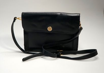 PIERRE CARDIN - Shoulder bag in black glazed...