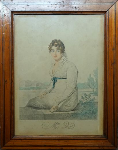 Two engravings in colors representing young...