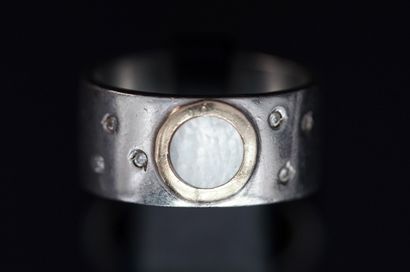 CLIO BLUE - BAGUE bandeau en argent centrée...