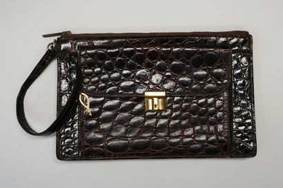 SCHILZ - Chocolate brown crocodile style...