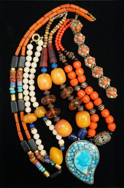LOT of ethnic style jewelry composed of:...