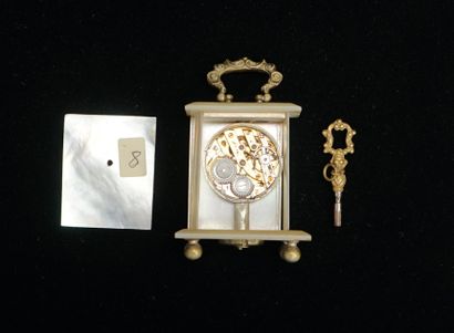 PENDULETTE de bureau XIXème en plaques de...