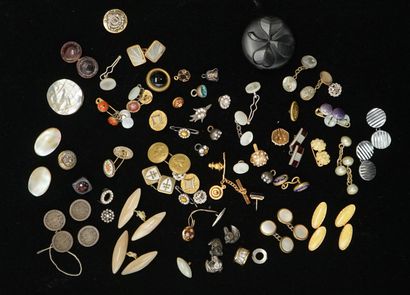 LOT of cufflinks in mother-of-pearl, gold...