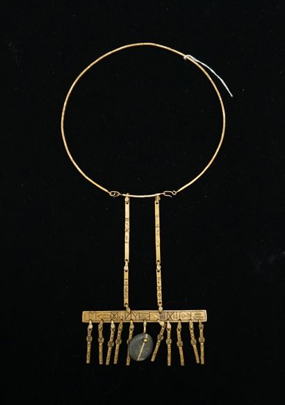 Modernist torque necklace made of a metal...