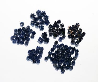 LOT composed of blue stone beads (sodalite)...