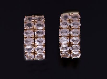 PAIR OF HALF CREOLES in gilt silver 925°/°°...