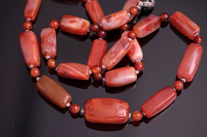 SAUTOIR in cornelian formed of rectangular...