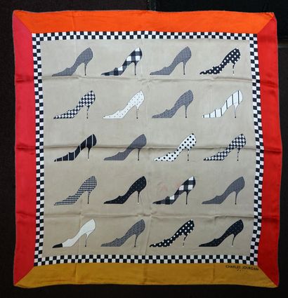 CHARLES JOURDAN - Silk FOULARD with pumps...