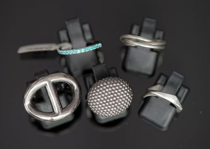 DALIA - SET of 3 silver rings, black patina...
