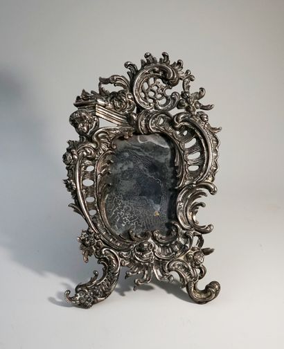 MIROIR DE TABLE en bronze argenté de style...