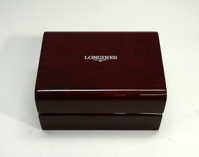 LONGINES - Varnished red wood watch box or...