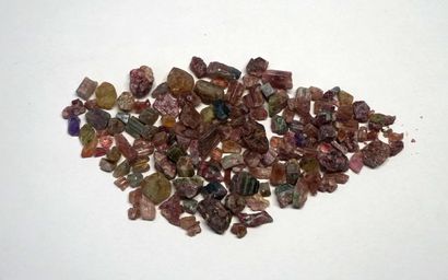 LOT of rough tourmalines, pink, green and...