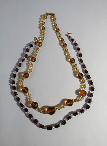 SET of 2 antique necklaces made of crystal...