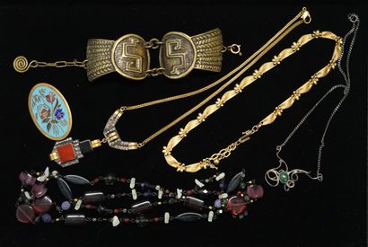 GOLDEN OR SILVERED METAL, BRASS, ENAMEL,...