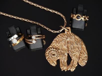 GOLDEN METAL SET including: Chain and pendant...