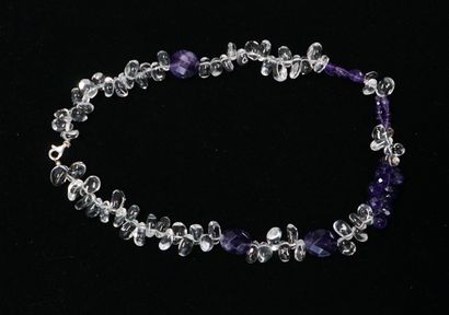 NECKLACE composed of rock crystal drops and...