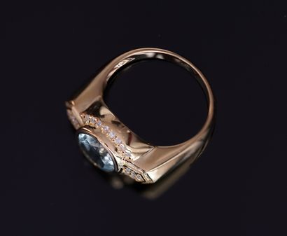 RING in silver gilt (vermeil) 925/°° centered...