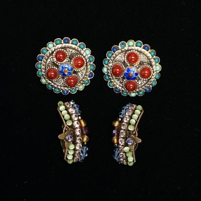REMINISCENCE - LOT of 2 pairs of metal ear...
