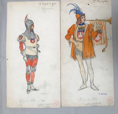 BETOUT Charles, 1869-1945
Set of 5 drawings...