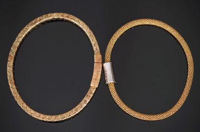DALIA - SET of 2 bracelets yellow gold color,...