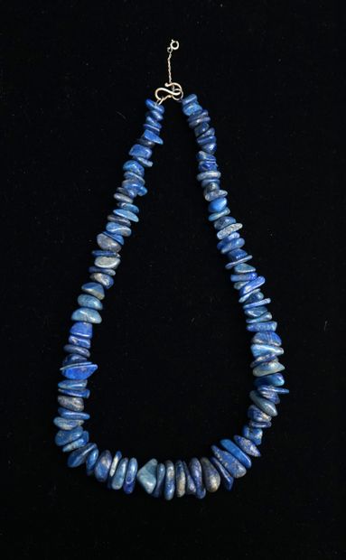 NECKLACE made of lapis lazuli pebbles from...