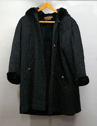 Vintage raincoat and shaved mink interior....