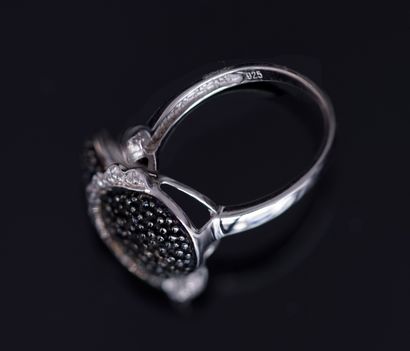 BAGUE en argent et argent noirci 925/°° en...