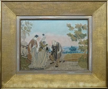EMBROIDERY on silk representing 