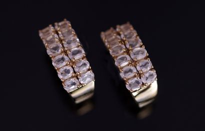 PAIR OF HALF CREOLES in gilt silver 925°/°°...