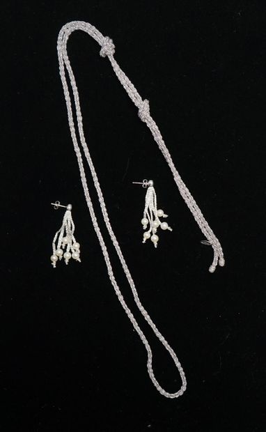 BORSARI Italy - Braided silver wire and polyester...