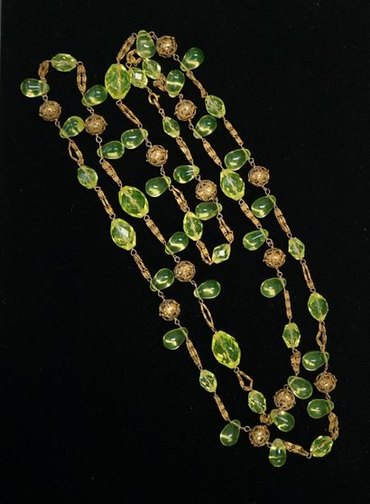 AN AMAZING SAUTOIR composed of faceted and...