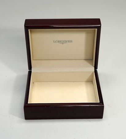 LONGINES - Varnished red wood watch box or...
