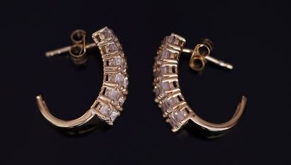 PAIR OF HALF CREOLES in gilt silver 925°/°°...