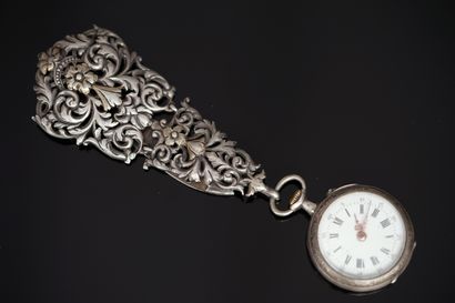 CHATELAINE en argent et argent doré min 800°/°°...