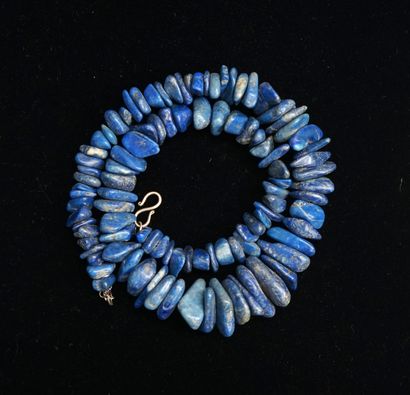 NECKLACE made of lapis lazuli pebbles from...