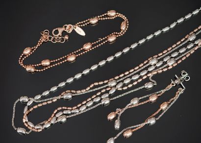 DALIA - SET composed of 1 necklace 3 rows...