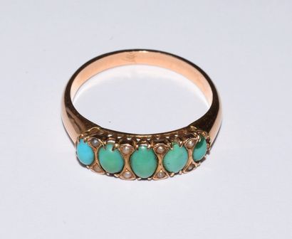 Gold garter ring 18K (750/°°), decorated...
