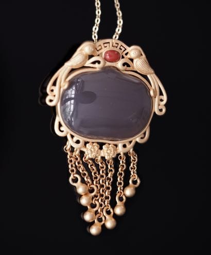 COLLIER en argent doré 925°/°° (vermeil)...