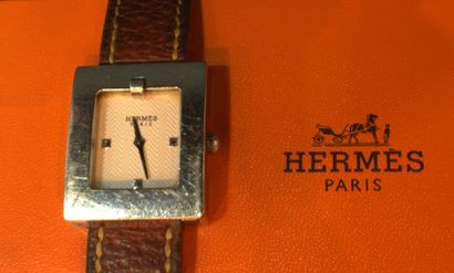 HERMES - Lady's watch, BELT model, in steel,...