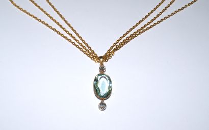 TRIPLE CHAINE en or 18K (750/°°), maille...