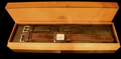 HERMES - Lady's watch, BELT model, in steel,...