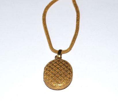 18K (750/°°) gold chain, knitted column link,...