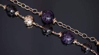 Gold-plated metal SAUTOIR composed of a chain...