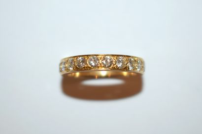 1/2 ALLIANCE en or jaune 18k (750/°°) sertie...
