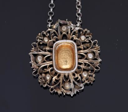NECKLACE with silver and 18k (750/°°) yellow...