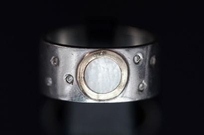 CLIO BLUE - BAGUE bandeau en argent centrée...