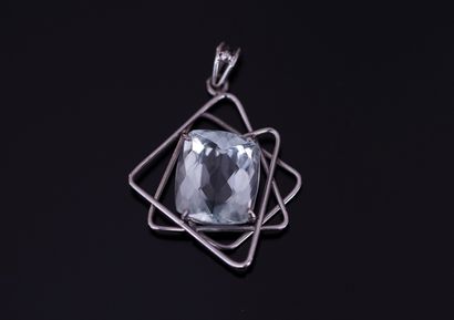 Modernist 18k (750/°°) white gold pendant...