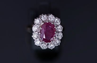 BAGUE Pompadour en or jaune et or gris 18K...