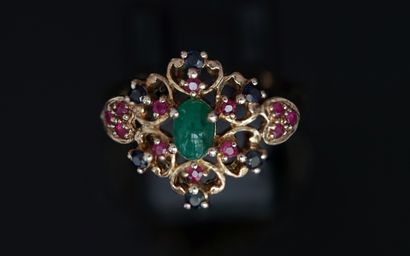 Silver ring gilt (vermeil) 925 / ° representing...